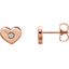 86336:602:P 14kt Rose .06 CTW Diamond Heart Earrings