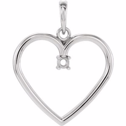 85895:1017:P 10kt White 2.2mm Heart Pendant Mounting