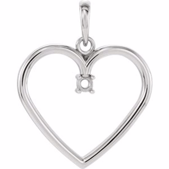 85895:1017:P 10kt White 2.2mm Heart Pendant Mounting
