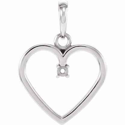 85895:1020:P 10kt White 1.7mm Heart Pendant Mounting