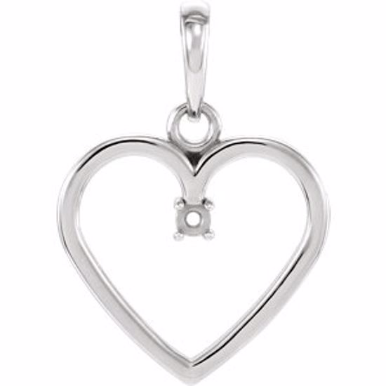 85895:1020:P 10kt White 1.7mm Heart Pendant Mounting