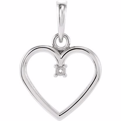85895:1023:P 10kt White 1.5mm Heart Pendant Mounting