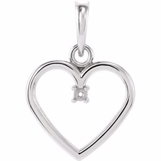 85895:1023:P 10kt White 1.5mm Heart Pendant Mounting
