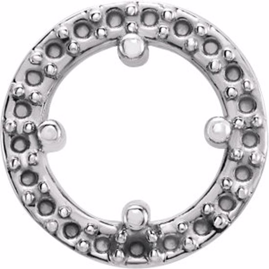 85916:1028:P 10kt White Halo-Style Pendant Mounting for 4.9mm Center