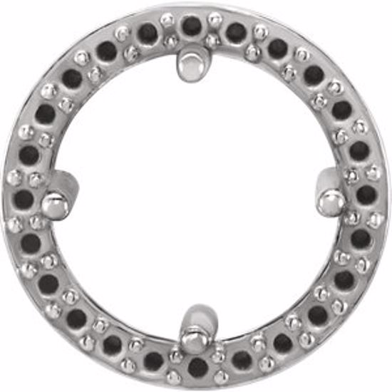 85916:1034:P 10kt White Halo-Style Pendant Mounting for 6.5mm Center