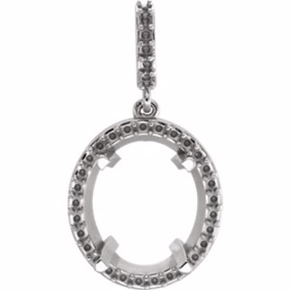 652178:135:P Sterling Silver Oval Halo Style Pendant Mounting