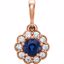 86253:604:P 14kt Rose Blue Sapphire & 1/6 CTW Diamond Pendant 