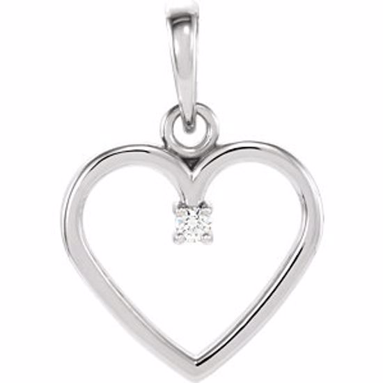 85895:6007:P Sterling Silver .02 CTW Diamond Heart Pendant