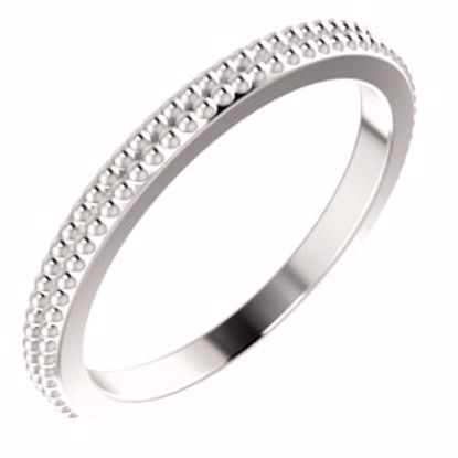51604:101:P 14kt White Stackable Bead Ring