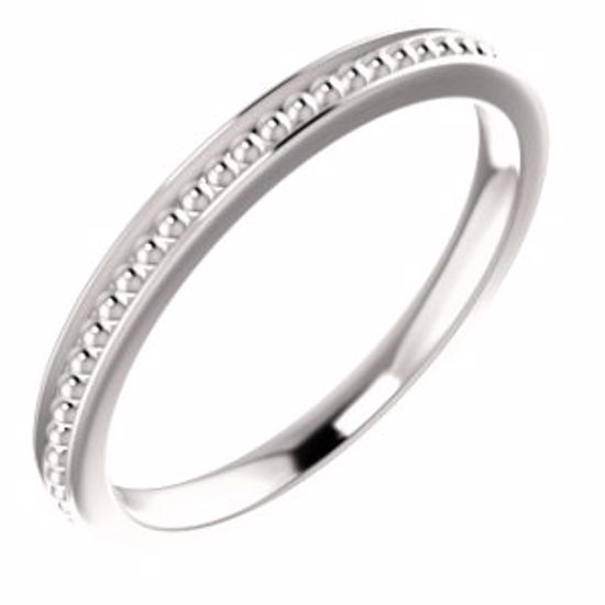 51620:104:P Platinum Stackable Bead Ring Size 5
