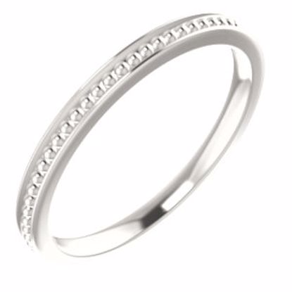 51620:116:P Platinum Stackable Bead Ring Size 7