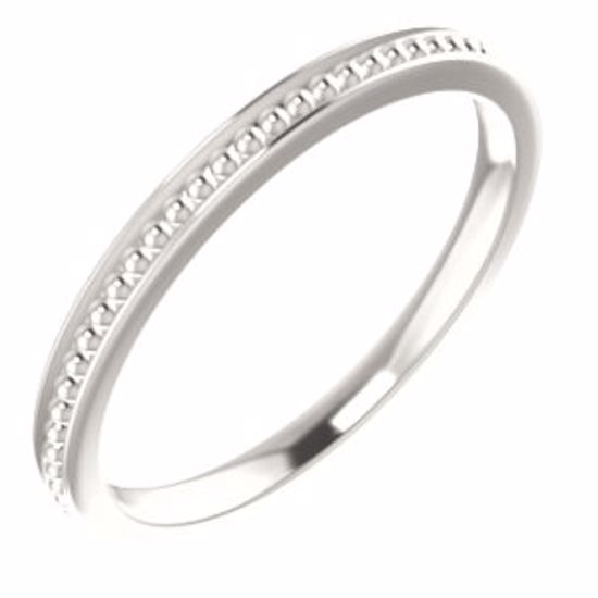 51620:116:P Platinum Stackable Bead Ring Size 7
