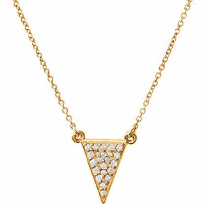 86423:601:P 14kt Yellow 1/5 CTW Diamond Triangle 16.5" Necklace