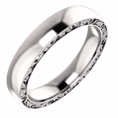 51577:3065:P 14kt Rose 4mm Sculptural-Style Relief Pattern Band Size 6.5
