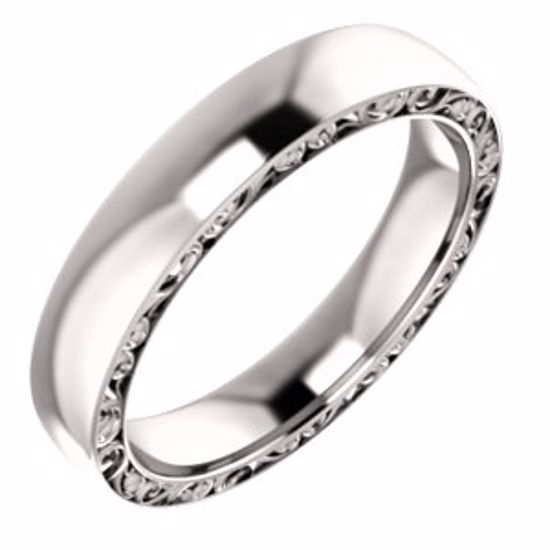 51577:3065:P 14kt Rose 4mm Sculptural-Style Relief Pattern Band Size 6.5
