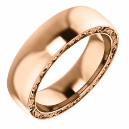 51577:8065:P Platinum 6mm Sculptural-Style Relief Pattern Band Size 6.5