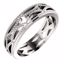 51580:147:P Platinum 5mm Crescent Milgrain Design Band Size 8