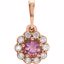 86253:606:P 14kt Rose Pink Tourmaline & 1/6 CTW Diamond Pendant