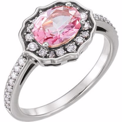 71873:603:P Platinum Baby Pink Topaz & 1/3 CTW Diamond Ring