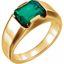 9834:601:P 14kt Yellow Chatham Created Emerald Men's Ring