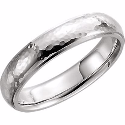 51534:227:P Platinum 6mm Half Round Edge Comfort Fit Hammer Finish Band Size 8.5