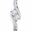 652225:60000:P 14kt White 5/8 CTW Diamond Two Stone Pendant