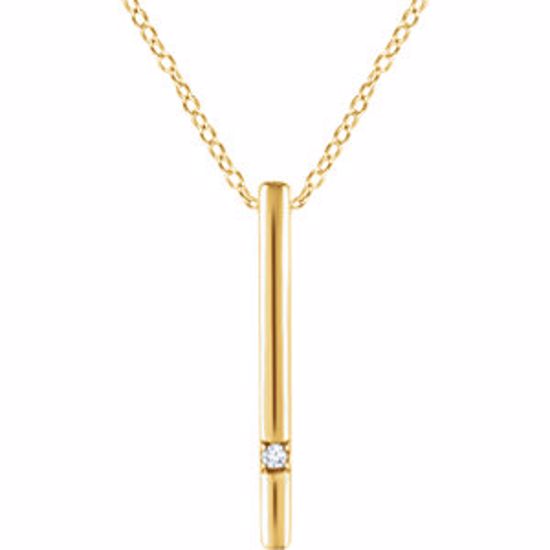 652219:60000:P 14kt Yellow .015 CTW Diamond 16-18" Bar Necklace