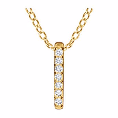 652218:60000:P 14kt Yellow .05 CTW Diamond 16-18" Bar Necklace