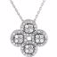 86309:603:P Platinum 1/2 CTW Diamond Clover Necklace