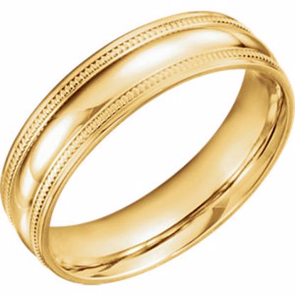 51601:2095:P 14kt Yellow 6mm Coin Edge Design Band Size 9.5