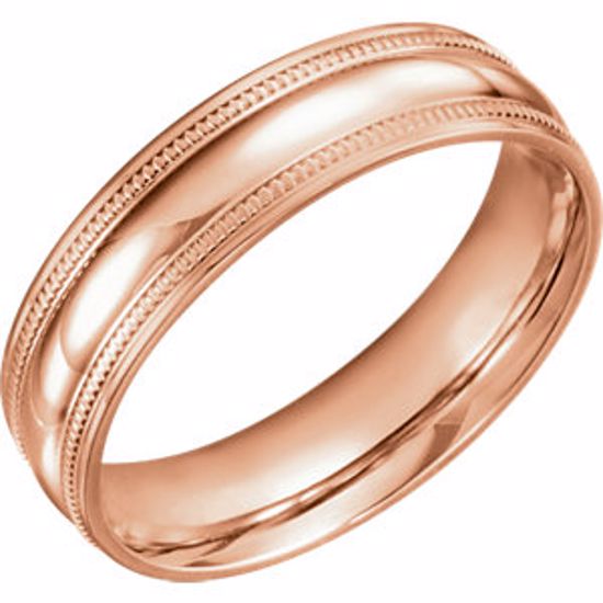 51601:311:P 14kt Rose 6mm Coin Edge Design Band Size 11