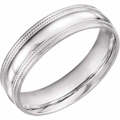 51601:4105:P Platinum 6mm Coin Edge Design Band Size 10.5