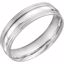 51601:4125:P Platinum 6mm Coin Edge Design Band Size 12.5