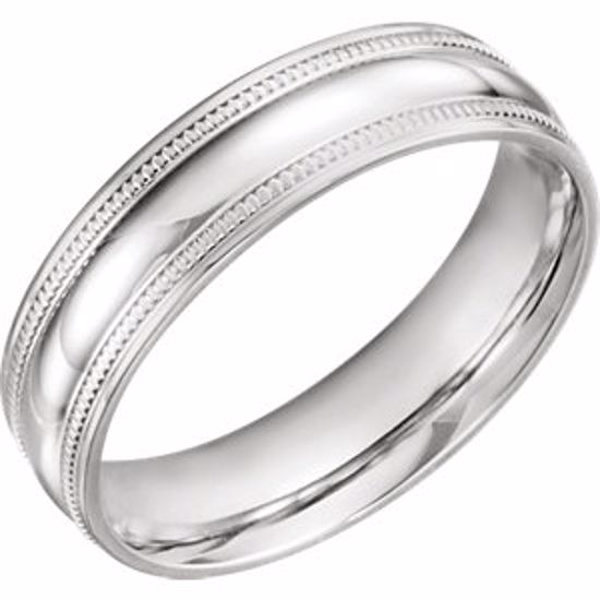 51601:412:P Platinum 6mm Coin Edge Design Band Size 12