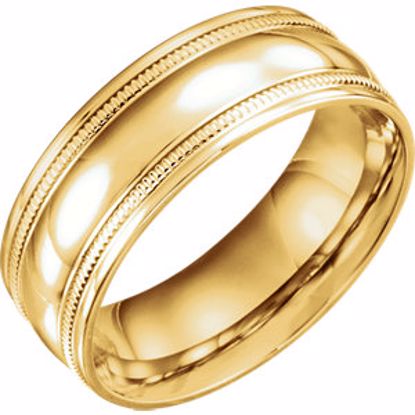51601:610:P 14kt Yellow 8mm Coin Edge Design Band Size 10