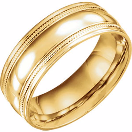 51601:612:P 14kt Yellow 8mm Coin Edge Design Band Size 12