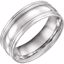 51601:8115:P Platinum 8mm Coin Edge Design Band Size 11.5