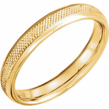 51622:212:P 14kt Yellow 4mm Knurl Design Band Size 12