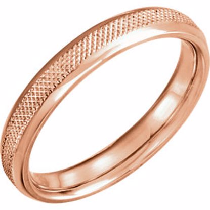 51622:309:P 14kt Rose 4mm Knurl Design Band Size 9