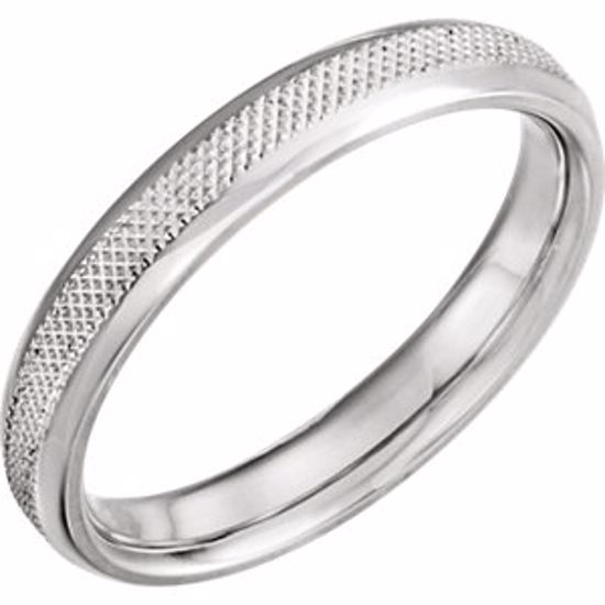 51622:4125:P Platinum 4mm Knurl Design Band Size 12.5