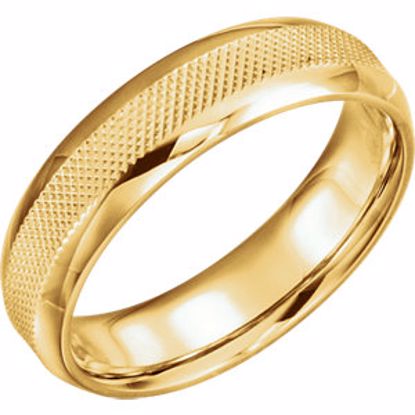 51622:611:P 14kt Yellow 6mm Knurl Design Band Size 11