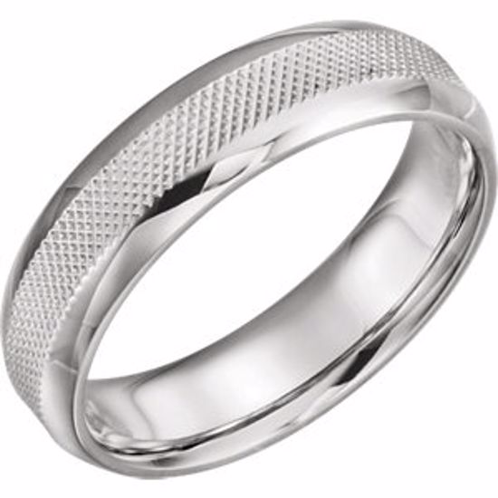 51622:809:P Platinum 6mm Knurl Design Band Size 9