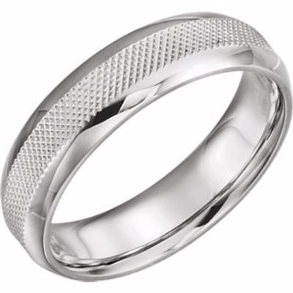 51622:8115:P Platinum 6mm Knurl Design Band Size 11.5