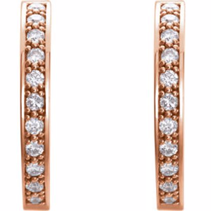 84933:60008:P 14kt Rose 1 CTW Diamond Hoop Inside/Outside Earrings 