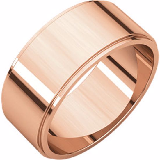 FE11.5:2011:P 14kt Rose 8mm Flat Edge Band 