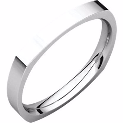 SQR12:520:P Sterling Silver 2.5mm Square Comfort Fit Band