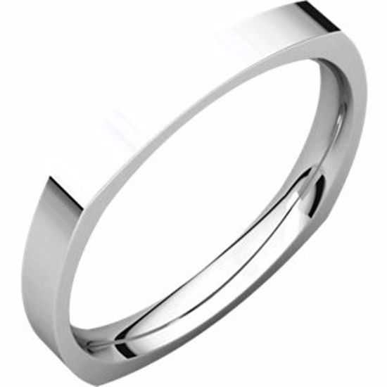 SQR12:520:P Sterling Silver 2.5mm Square Comfort Fit Band