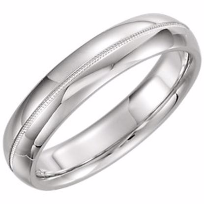 51539:279:P Platinum 5mm Comfort Fit Milgrain Band Size 5.5