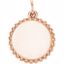 86472:108:P 14kt Rose Engravable Round Beaded Pendant