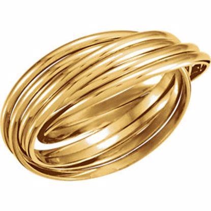 5726:105571:P 14kt Yellow 6-Band Rolling Ring Size 9.5